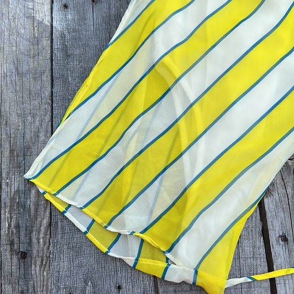 EUC Jealous Tomato Yellow, Cream and Navy Striped Dress - Picture 10 of 16